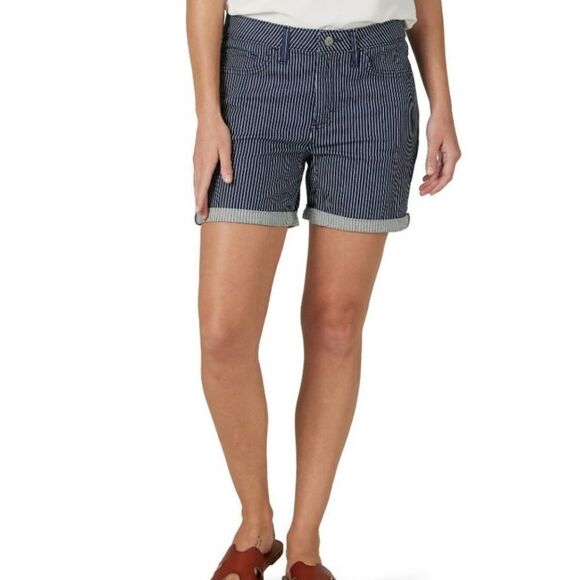 Women's Lee Railroad Stripe Midrise Shorts 16M NWT - Picture 1 of 7